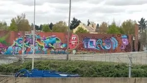 2019 Mural behind NE Sandy Blvd. along north side of I-84. Like jelly beans for the eyes! Enjoy the show. Thank your artists for keeping Portland colorful:@klutcho @dominatah @rupeezy @opasit @theearwig22