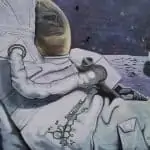 monkey in spacesuit mural by pablo in portland