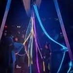 colorful ropes of light at night